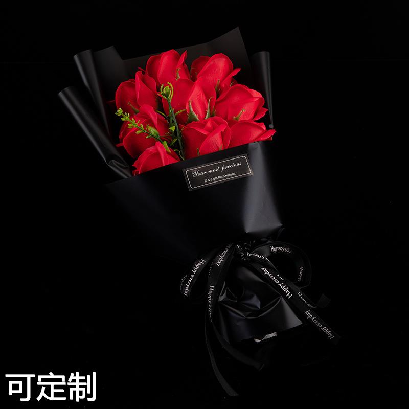 厂家直销520情人节9朵玫瑰花香皂花束现货公司活动礼盒花 - 图1
