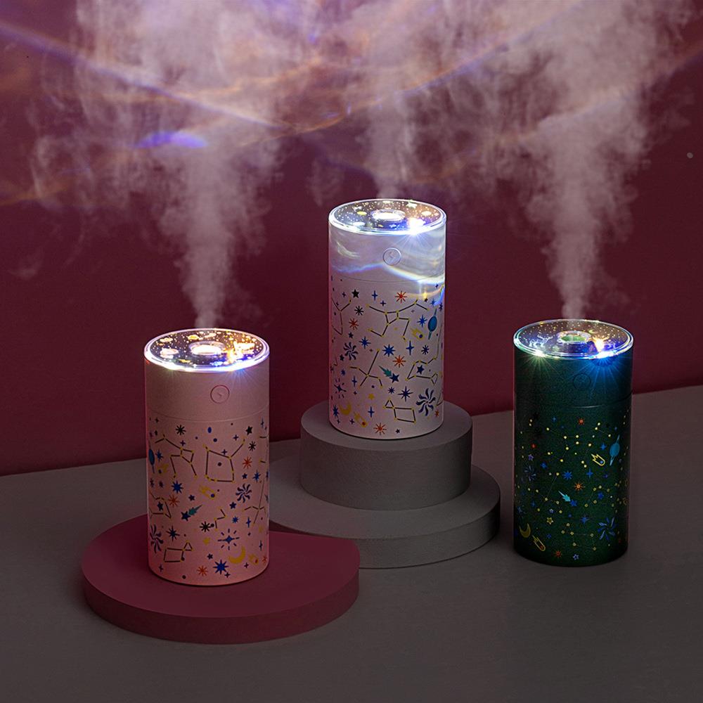 星空杯加湿器USB充电香薰机七彩投影灯便携补水净化喷雾器去干燥