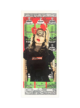 Death NYC美金限量版画女郎喷漆罐装饰画客厅卧室桌面摆件摆台