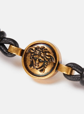 【秀场同款】VERSACE/范思哲 男女同款Medusa皮革手镯