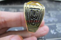 Xuntang ancient play jewelry collection Qing Dynasty golden gem cutting shooting face Old gem Ring Old Ring One