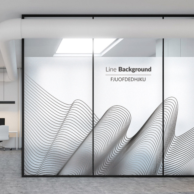 Company custom decorated conference room door and window glass stickers