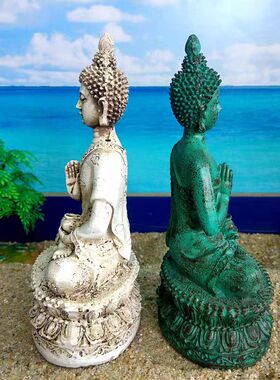 释迦摩尼佛仿铜佛像沙盘沙具游戏配件中式人物树脂工艺品创意摆件