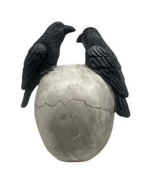 树脂骷髅头万圣节摆件人体头骨模型圣诞节LED灯装饰摆件工艺品