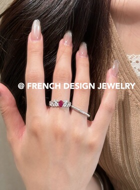 法式轻奢复古布契风拉丝手饰品 S925纯银 蕾丝花边戒指优雅温柔款