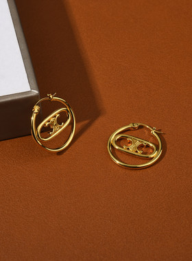 新款凯旋门系列圈圈耳环项链 。凯旋门耳环同款圈圈项链女