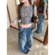 Retro Hot Girl ສັ້ນແຂນຍາວ Cardigan ແມ່ຍິງກະທັດຮັດເທິງ