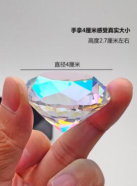 儿童宝石玩具水晶礼盒包装】4厘米玻璃小钻石粒彩色摆件七彩拍摄