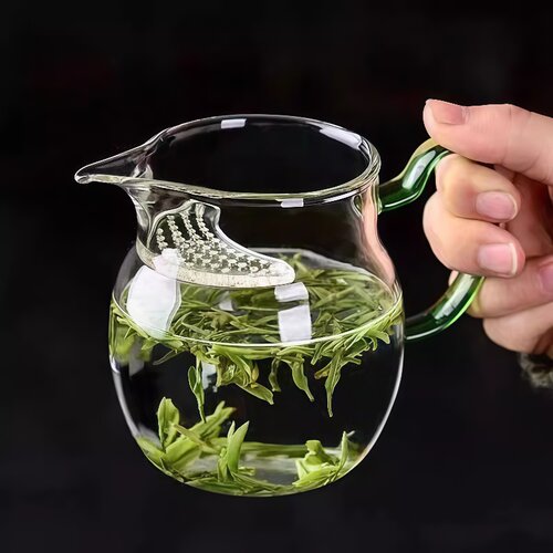 公道杯茶漏一体月牙耐高温高硼硅玻璃大容量茶海式分过滤网茶器 - 图2