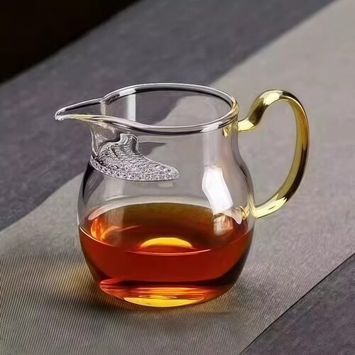 公道杯茶漏一体月牙耐高温高硼硅玻璃大容量茶海式分过滤网茶器 - 图1