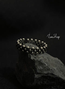 密集小众细款复古纯银戒指原创