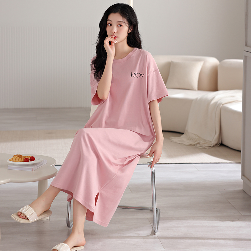 睡裙夏季女款2024新款纯棉夏天及到脚踝超长长裙全棉长款大码睡衣