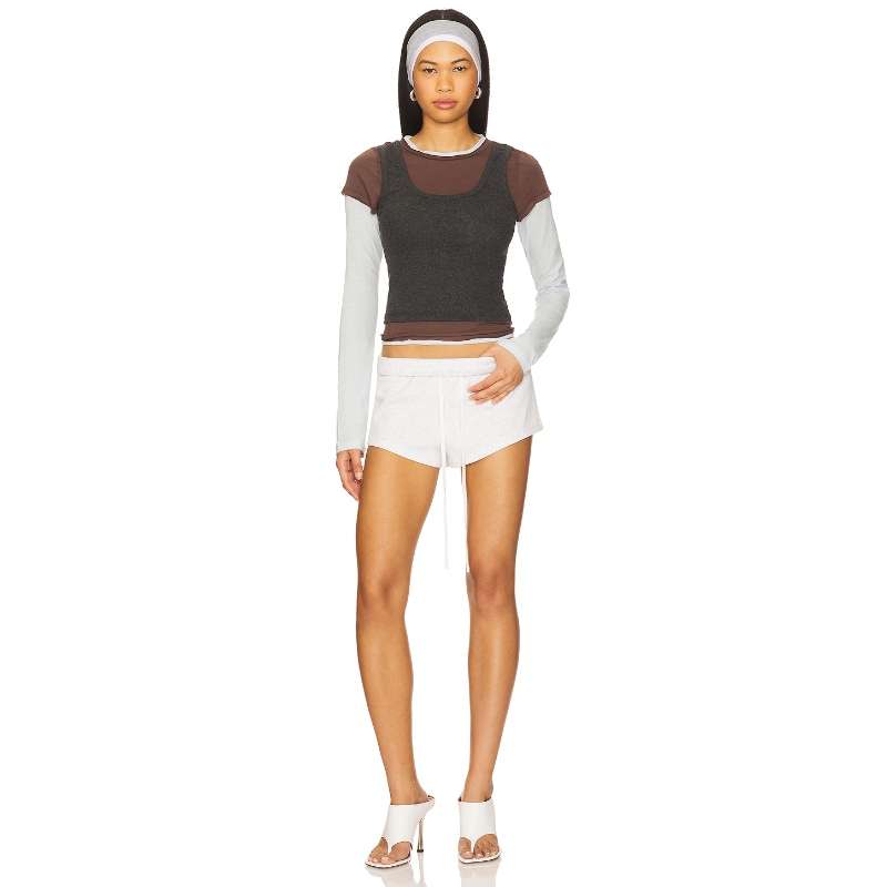 [冬季新品]Jaded London深灰拼接棕色与浅灰叠穿内搭上装REVOLVE - 图2