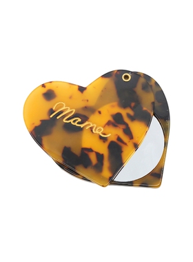 Solar Eclipse HAND-PAINTED MAMA HEART COMPACT MIRROR 手绘“M