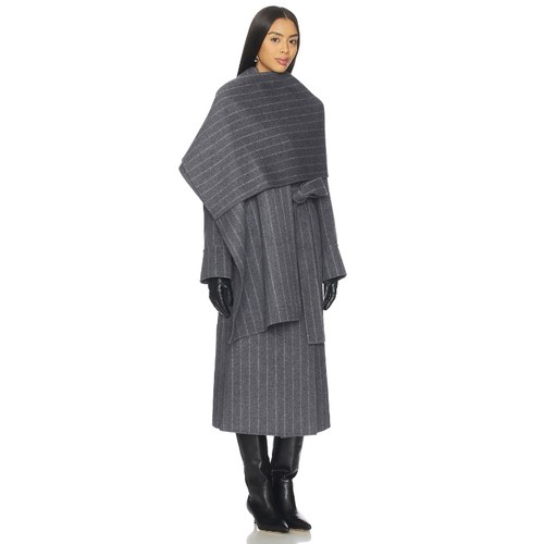 NICHOLAS CANDICE 大衣 深灰色 老钱风REVOLVE小众新款 - 图1