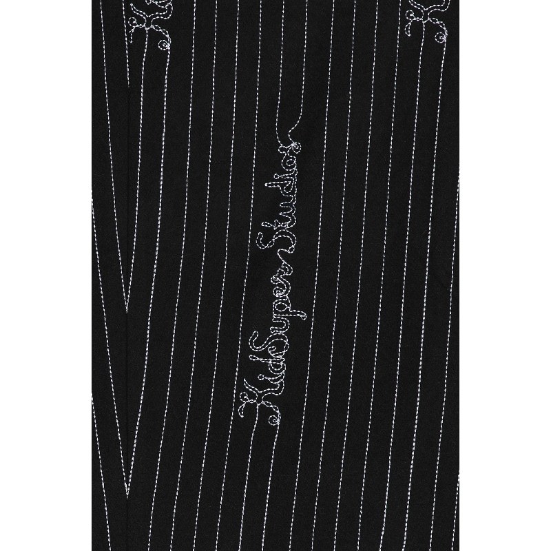 [冬季新品]KidSuper KS PINSTRIPE 西装上衣 黑色REVOLVE小众 - 图1