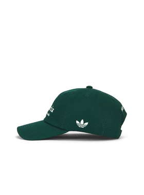 adidas Originals绿色刺绣弯檐棒球帽复古风秋冬新品REVOLVE