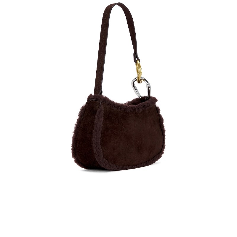 [冬季新品]Staud OLLIE复古风棕色毛绒手提包REVOLVE,淘宝优惠券,粉丝福利购,淘宝优惠卷