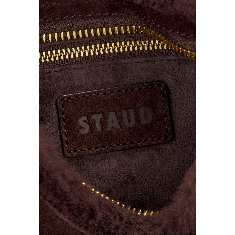 [冬季新品]Staud OLLIE复古风棕色毛绒手提包REVOLVE,淘宝优惠券,粉丝福利购,淘宝优惠卷