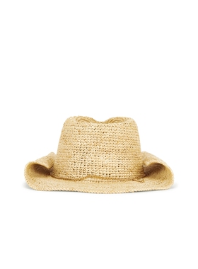 Nikki Beach米白色珍珠大檐防晒草编宽檐帽度假风秋冬新品REVOLVE