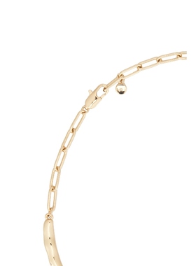 Ettika MOLTEN MARQUISE NECKLACE 垂褶项链 金属金色REVOLVE小众