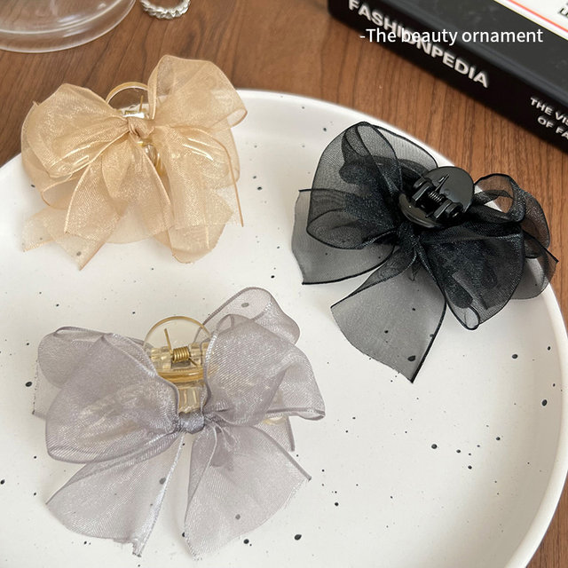 Elegant Mesh Bow Small Clip Female Princess Hair
