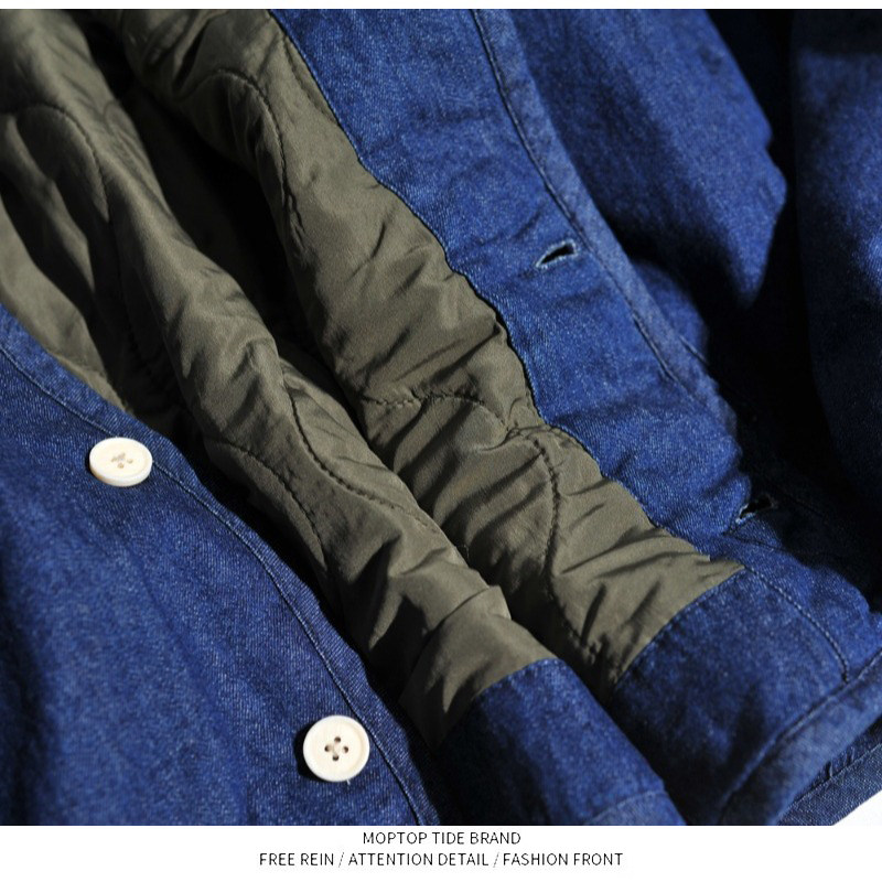 WH先生日系复古M65港风无领牛仔棉衣夹克保暖内胆棉服工装外套,淘宝优惠券,粉丝福利购,淘宝优惠卷