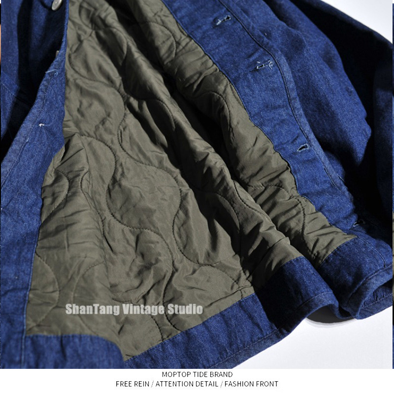 WH先生日系复古M65港风无领牛仔棉衣夹克保暖内胆棉服工装外套,淘宝优惠券,粉丝福利购,淘宝优惠卷