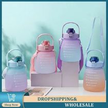 1300ML Scale Straw Plastic Cup Sports Water Bottle