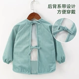 Детский водонепроницаемый фартук, бархатный нагрудник для еды, демисезонный лонгслив, анти-грязь, сзади на завязках