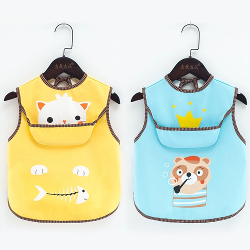 Детский слюнявчик, летний нагрудник подходит для мужчин и женщин, тонкий защитный водонепроницаемый фартук без рукавов, сзади на завязках