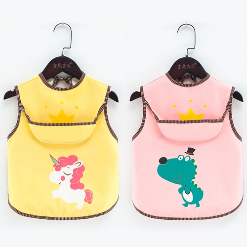 Детский слюнявчик, летний нагрудник подходит для мужчин и женщин, тонкий защитный водонепроницаемый фартук без рукавов, сзади на завязках