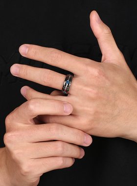 小众饰品锆石钨钢色戒指原创设计