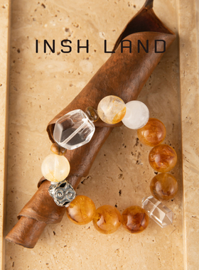 INSHLAND原创白水晶黄胶花手串
