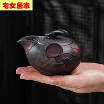 New Purple Pottery Hand Grip Pot Kung Fu Tea Kit High-end Purple Sand Pot Home Anti-Burn Lid Cup Relief Teapot Lid