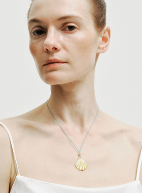 BLOTT度假系列 黄蝶贝纯银蓝绳可抽拉可调节项链颈链吊坠