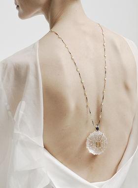 【陈昊宇同款】BLOTT度假系列 海胆贝壳锆石夸张吊坠猫眼石项链