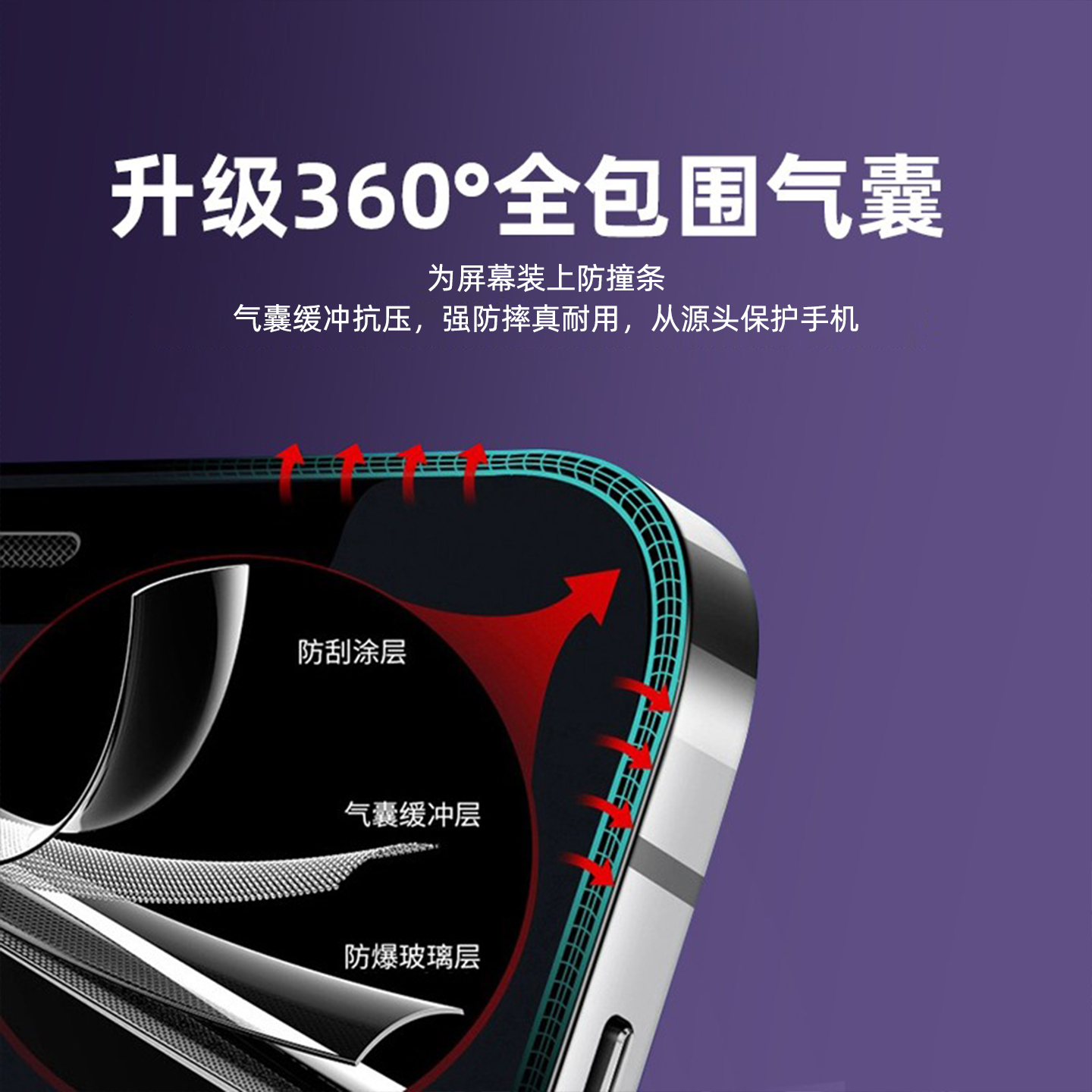 无尘仓气囊膜适用苹果15/16/17Promax钢化膜iPhone13/14手机膜12pro新款11秒贴防窥膜plus全屏防摔防指纹贴膜 - 图1