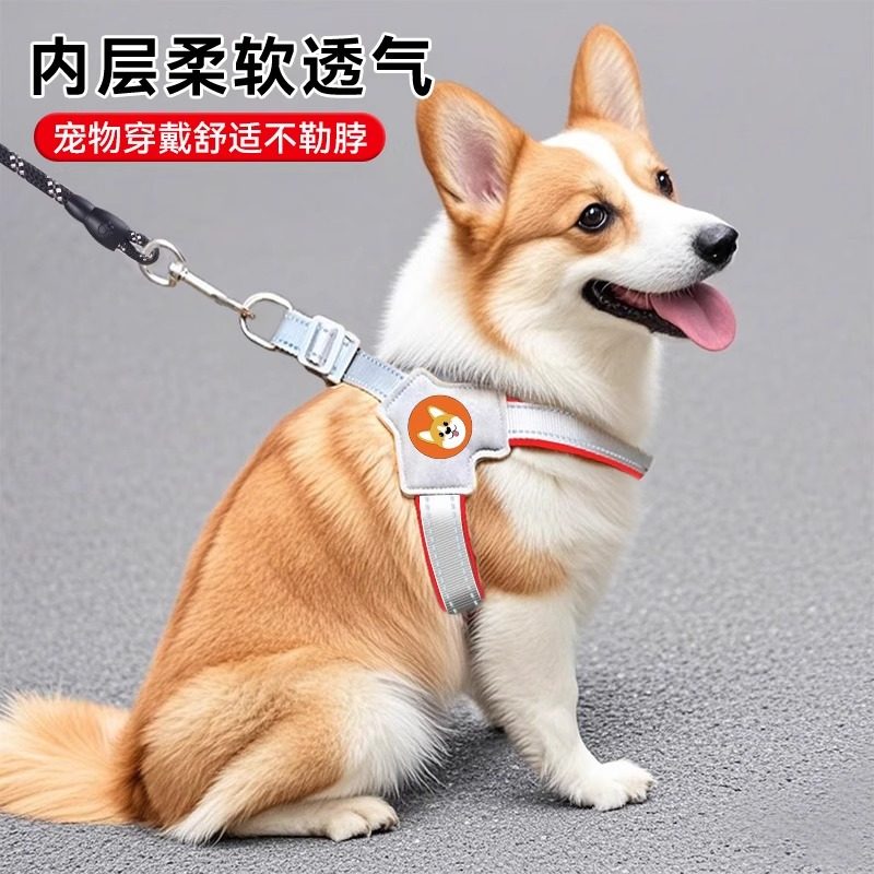 狗狗牵引绳背心式宠物胸背带遛狗绳中小型柴犬柯基比熊泰迪狗链子,淘宝优惠券,粉丝福利购,淘宝优惠卷