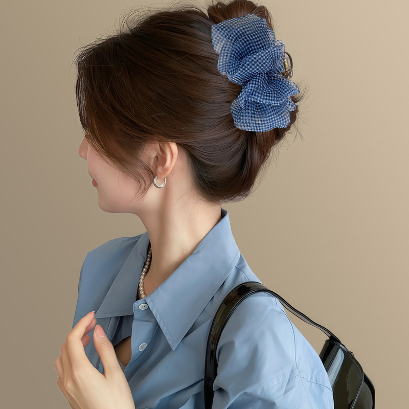 浪漫艺术家！云朵泡泡网纱发夹抓夹女！2025新款鲨鱼夹显发量盘发,淘宝优惠券,粉丝福利购,淘宝优惠卷