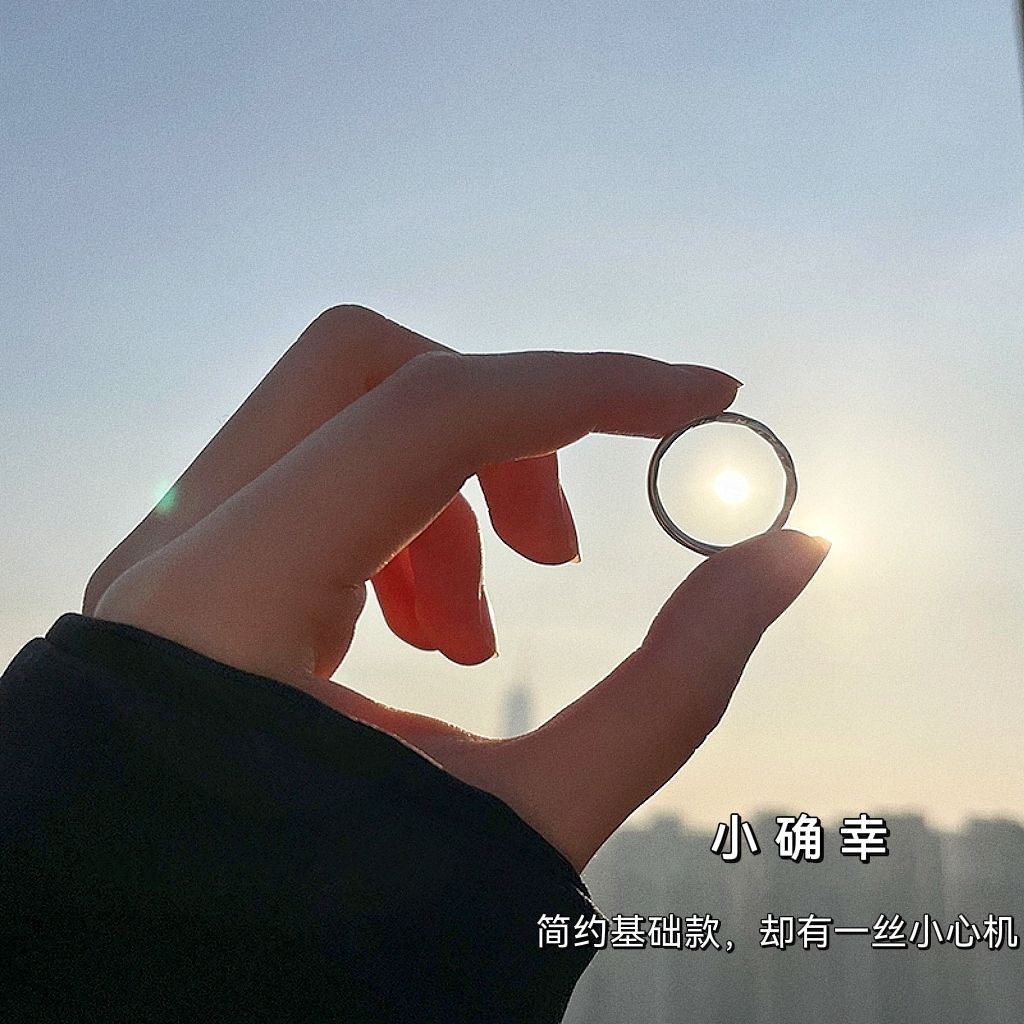 925纯银素圈戒指女ins冷淡风设计小众高级感冷淡风戒指活口可调节