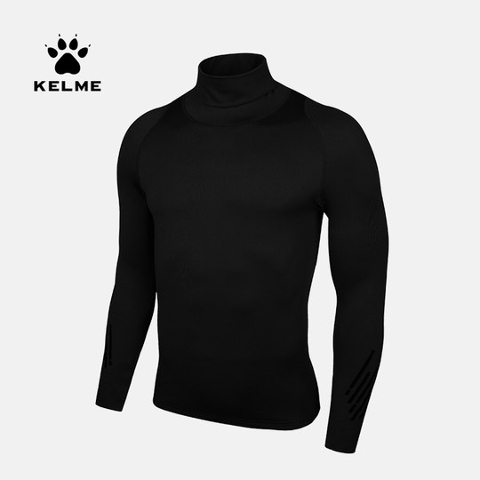 KELME卡尔美运动健身衣男紧身长袖T恤加绒高领保暖训练跑步打底服