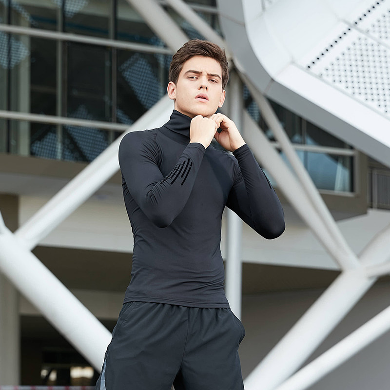 KELME卡尔美运动健身衣男紧身长袖T恤加绒高领保暖训练跑步打底服,淘宝优惠券,粉丝福利购,淘宝优惠卷