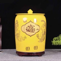 Jingdezhens new Chinese-style ceramic rice cylinder home with lid water cylinder rice pail 20 catty 30 catty of sealed anti-insect moisture