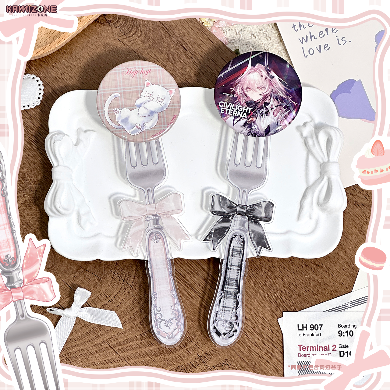 【卡米踪】甜梦茶会 可爱餐叉 亚克力打卡棒谷美吧唧磁吸推活展示,淘宝优惠券,粉丝福利购,淘宝优惠卷