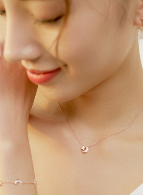 月牙新加坡轻奢小众星辰锁骨链