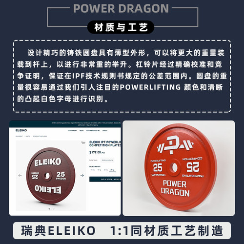 PD力量举杠铃片比赛健身训练商用配重片家用举重器材彩色大薄奥片 - 图1