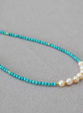 绿松石天然南珍珠气质项链手链