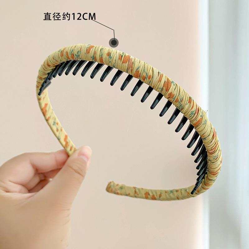 带齿防滑发箍小女孩可爱不伤发头箍碎发整理神器儿童布艺碎花发卡 - 图2