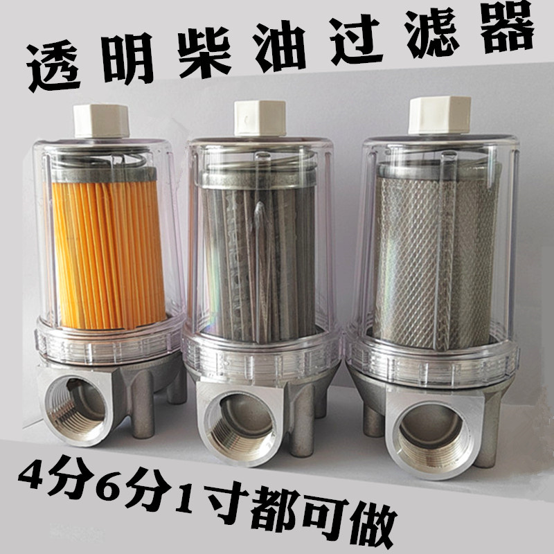柴油泵透明过滤器电动泵加油机过滤器油泵进口杂质过滤网芯6分1寸 - 图1